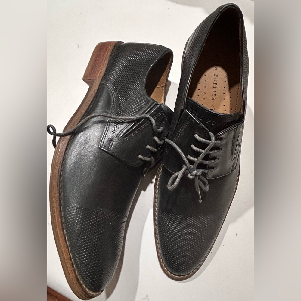 *SALE*Hush Puppies HPO2 Flex Black Textured Mens Oxfords